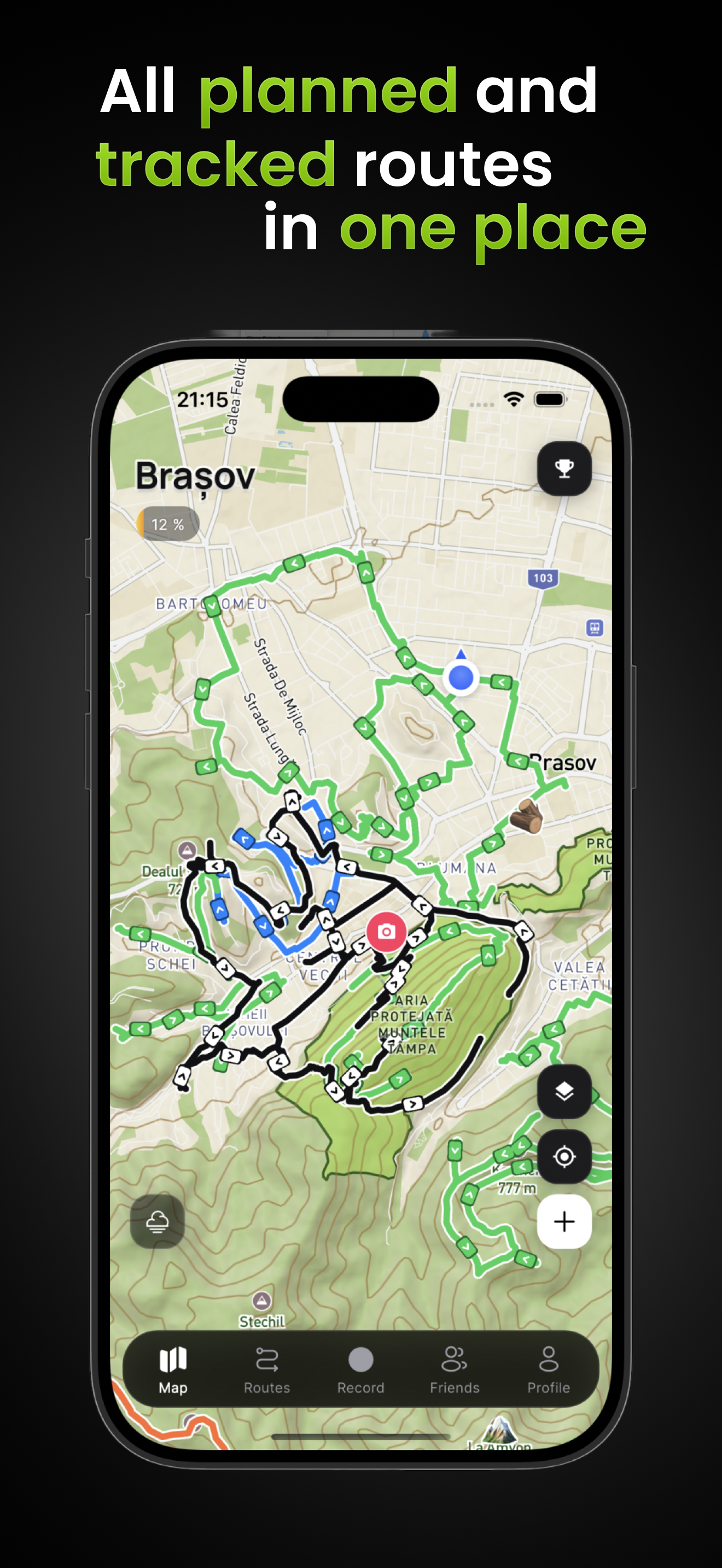 Wayly — planned and tracked routes